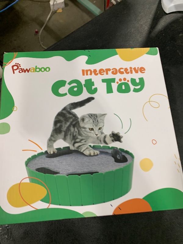 Photo 1 of Pawaboo Interactive Cat Toy with Running Mouse, Electronic Motion Cat Toy Automatic Teaser for Indoor Cats, Pop and Play Hide Seek Cat Toys Hunting Mouse for Pet Cat Kitten Play Fun Exercise, Green