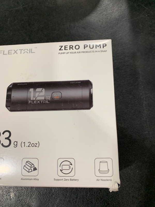 Photo 1 of FLEXTAILGEAR Zero Pump Air Pump for Inflatables, 1.2 oz Ultra-Mini Electric air Pump Portable Air Mattress Pump, Rechargeable Air Pump for Pool Floats Air Bed Air Mattress
