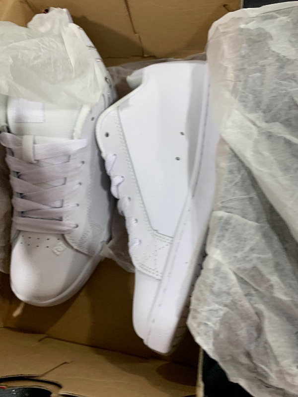 Photo 1 of DC Women's Court Graffik Low Top Casual Skate Shoe, White/M Silver, 8