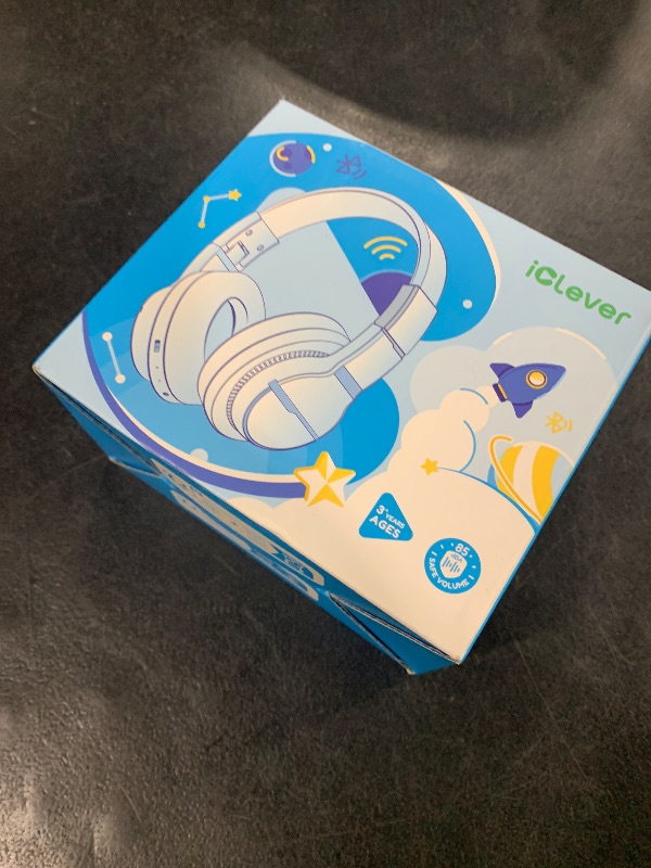 Photo 1 of iClever BTH12 Kids Bluetooth Headphones,Colorful LED Lights Kids Headphones Wireless,74/85dBA Safe Volume,85H Playtime,Fast Charging,Bluetooth 5.2,Over Ear,Built-in Mic for iPad/Tablet/Airplane,Blue