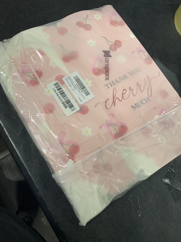 Photo 1 of Marspark 24 Pcs Cherry Treat Boxes Pink Favor Bags with Handles She Is Cherry on the Top Candy Boxes Thank You Party Bags Gifts for Birthday Bridal Shower Baby Shower Wedding Supplies