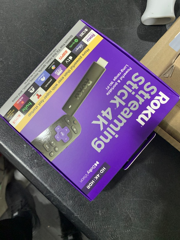Photo 1 of Roku Streaming Stick 4K - HDR & Dolby Vision Roku Streaming Device for TV with Voice Remote & Long-Range Wi-Fi - Free & Live TV