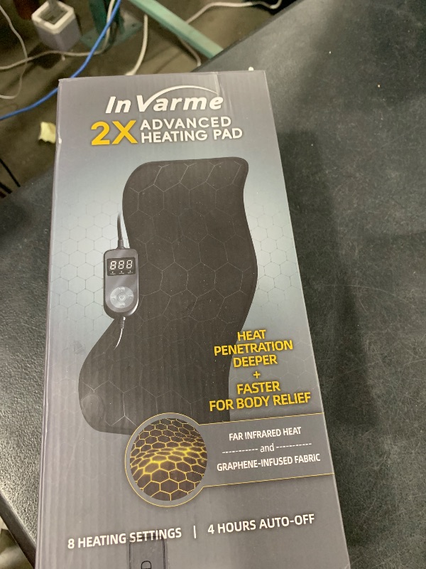 Photo 1 of InVarme Extra Hot Heating Pad: Max 160? Dual Graphene Deeper Pain Relief for Back - 8 Electric Heating Levels for Leg Neck Shoulders Cramps - Gifts for Father Husband - 12" x 24" 4H Auto Off