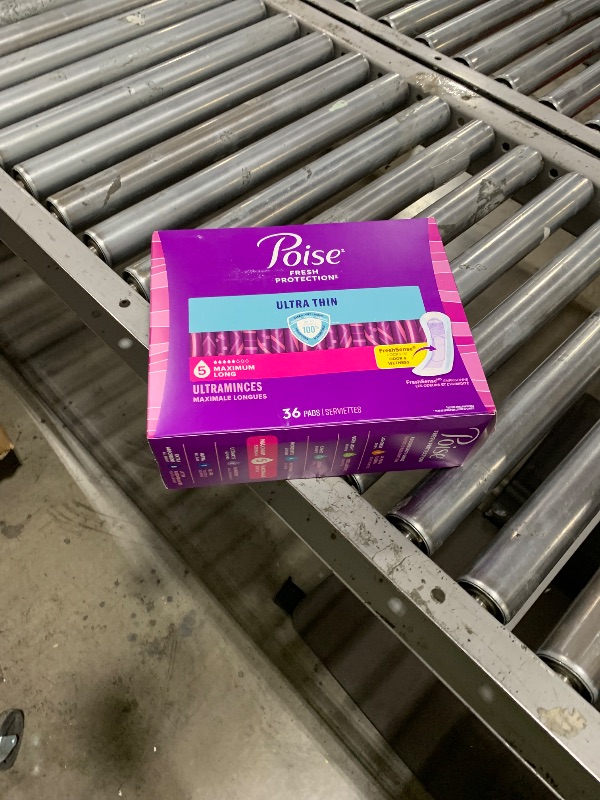 Photo 1 of Poise Ultra Thin Incontinence Pads & Postpartum Pads for Bladder Leaks, 5 Drop Maximum Absorbency, Long Length, 36 Count, Packaging May Vary