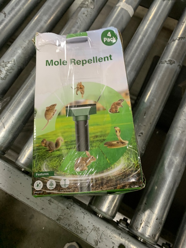 Photo 1 of Snake & Mole & Rabbit & Skunk Repellent Solar Powered, Ultrasonic Deterrent, IP65 Waterproof, to Get Rid of Gopher, Groundhog, Rodent, Chipmunk, Raccoon, and Vole for Lawn & Garden, 4 Pack