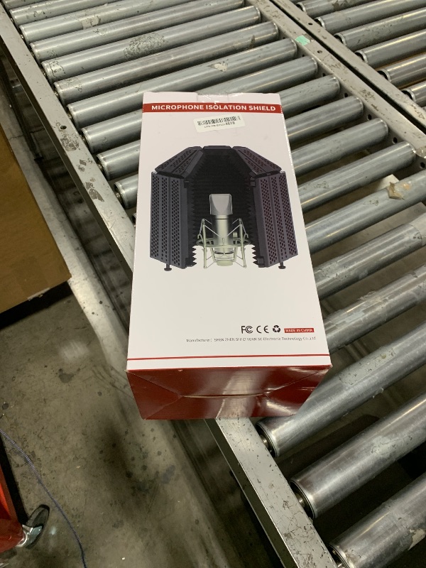 Photo 1 of XTUGA Recording Microphone Isolation Shield, High Density Absorbent Foam 5 Panels to Filter Vocal,Top Enclosed Foldable Soundproof Cover for Condenser Studio Equipment MIS02