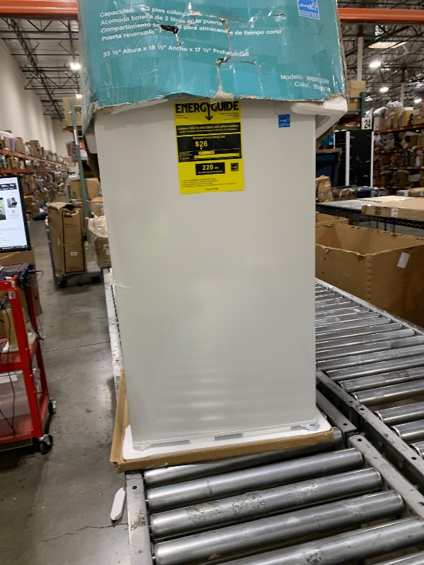 Photo 1 of West Bend WBR33W Mini Fridge Compact Refrigerator for Home Office or Dorm, with Reversible Door, Energy Star Rated, 3.3-Cu.Ft, White