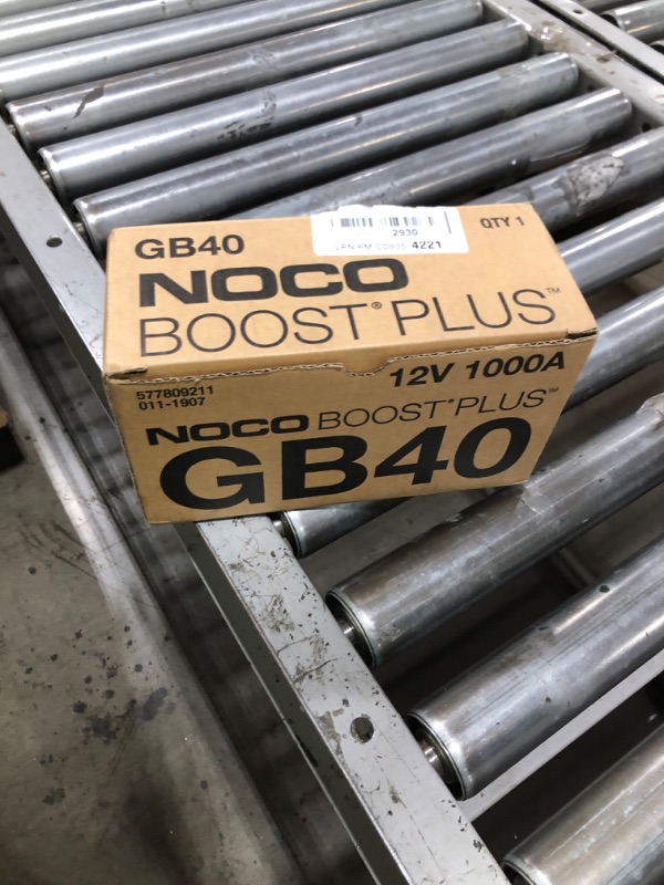 Photo 1 of NOCO Boost GB40: 1000A UltraSafe Jump Starter – 12V Lithium Battery Booster Pack, Portable Jump Box, Power Bank & Jumper Cables - for 6.0L Gas and 3.0L Diesel Engines
