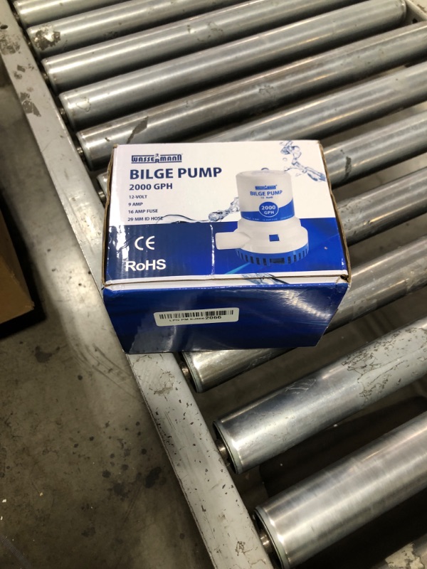 Photo 1 of WASSERMANN 2000GPH Bilge Pump 12V, Heavy-Duty Marine Submersible Bilge Water Pumps for Boats with Long Power Cord and Anti-Airlock Protection for Continuous Reliable Operation