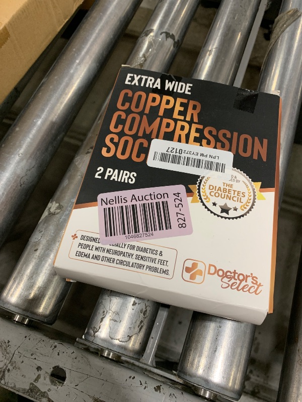 Photo 1 of Doctor's Select Copper Plus Size Compression Socks Wide Calf - 2 Pairs | 20-30mmHg Extra Wide Calf Compression Socks Women | Copper Socks for Swelling, Varicose Veins | Extra Wide Calf Compression Socks | Black Wide Compression Socks for Women & Men