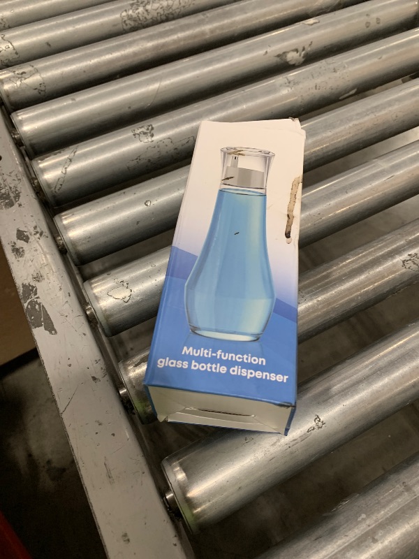 Photo 1 of BTIFU Glass Mouthwash Dispenser for Bathroom, 8.8 oz Refillable Mouthwash Container With Lid Cup, Small Clear Mouthwash Bottle for Countertop