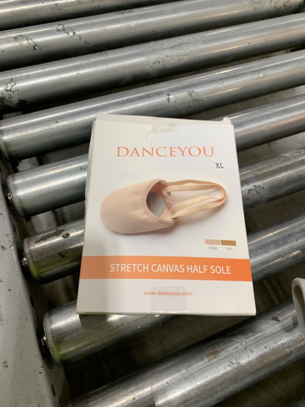 Photo 1 of SANGEESON Half Sole Dance Shoes - Stretchy Canvas Pirouette Shoes for Ballet, Lyrical, Modern, Jazz Dance, and Contemporary, Nude, S