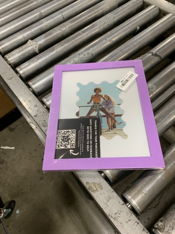 Photo 1 of Americanflat 5x7 Picture Frame with Wavy Mat Insert and Shatter-Resistant Glass - Signature Collection - Designer Photo Frames for Tabletop and Wall Display - 8x10 Picture Frame without Mat - Purple