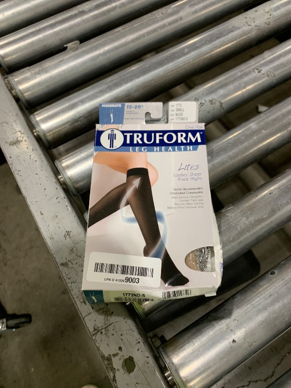 Photo 1 of Truform Sheer Compression Stockings, 15-20 mmHg, Women's Knee High Length, 20 Denier, Nude, Small