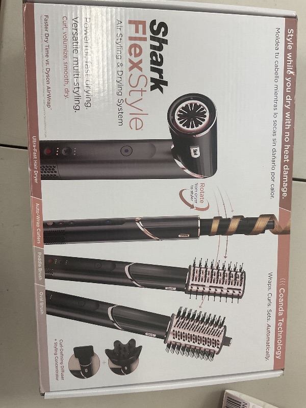 Photo 1 of Shark Hair Dryer | FlexStyle Hair Styling System | Portable & Powerful Blow Dryer Brush | Hair Curler & Volumizer | 6 Styling Tools Included | Best for All Hair Types | Black | HD440BK
