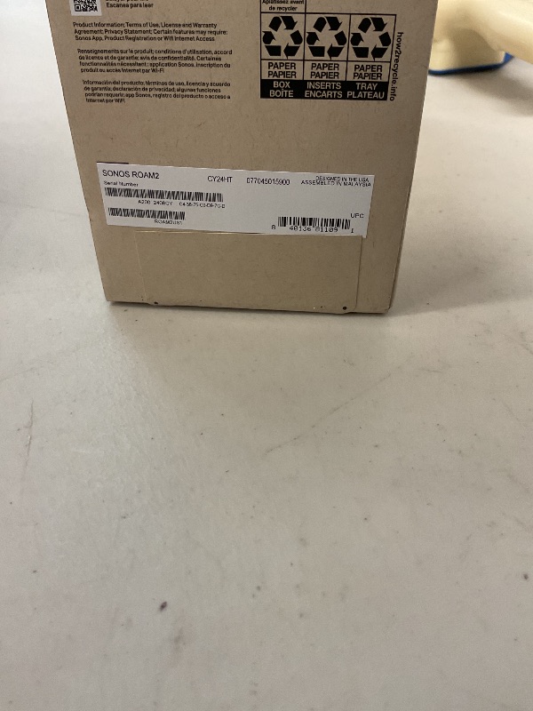 Photo 1 of Sonos Roam 2 - White - Portable Waterproof Bluetooth Speaker