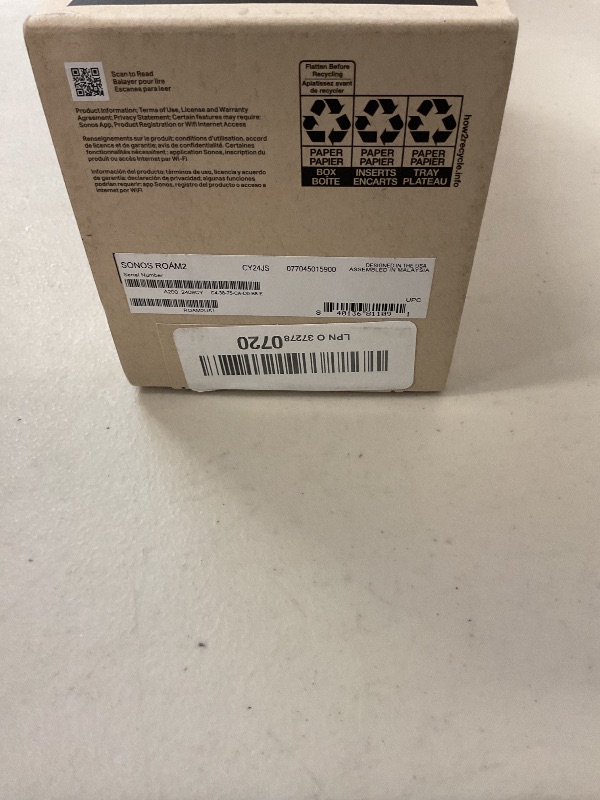 Photo 1 of Sonos Roam 2 - White - Portable Waterproof Bluetooth Speaker