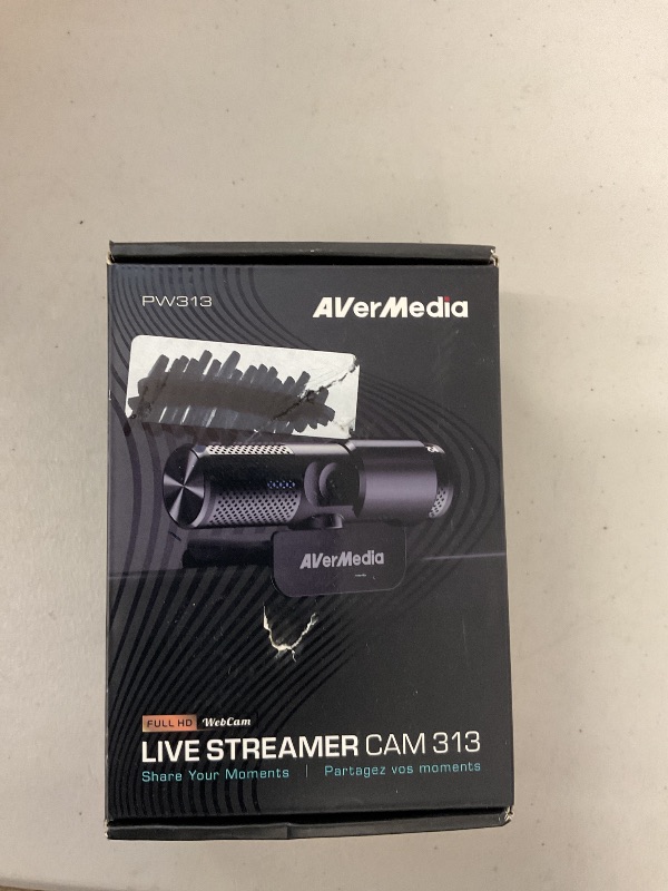 Photo 1 of AVerMedia Live Streamer Cam 313 - Full HD 1080P Webcam with Privacy Shutter, Dual Microphone, 360 Degree Swivel for Video Conference - NDAA Compliant (PW313)