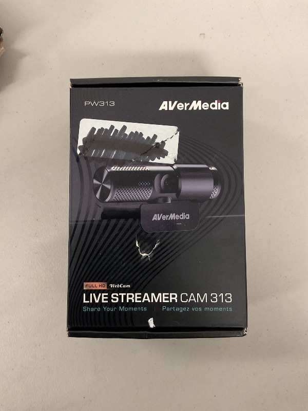 Photo 1 of AVerMedia Live Streamer Cam 313 - Full HD 1080P Webcam with Privacy Shutter, Dual Microphone, 360 Degree Swivel for Video Conference - NDAA Compliant (PW313)
