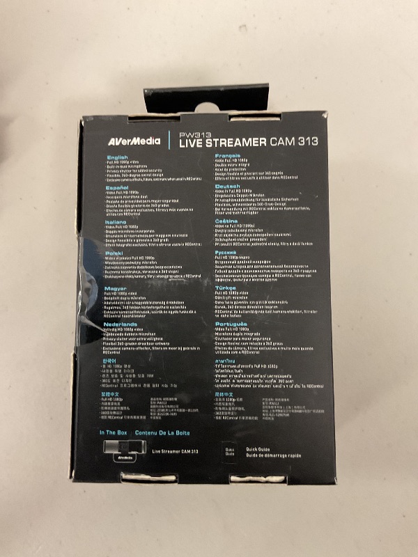 Photo 1 of AVerMedia Live Streamer Cam 313 - Full HD 1080P Webcam with Privacy Shutter, Dual Microphone, 360 Degree Swivel for Video Conference - NDAA Compliant (PW313)