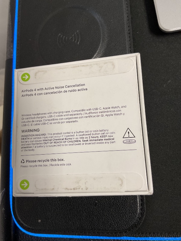 Photo 1 of Apple AirPods 4 Wireless Earbuds, Bluetooth Headphones, with Active Noise Cancellation, Adaptive Audio, Transparency Mode, Personalized Spatial Audio, USB-C Charging Case, Wireless Charging, H2 Chip