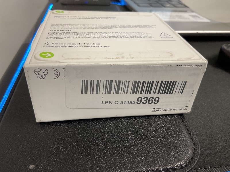 Photo 1 of Apple AirPods 4 Wireless Earbuds, Bluetooth Headphones, with Active Noise Cancellation, Adaptive Audio, Transparency Mode, Personalized Spatial Audio, USB-C Charging Case, Wireless Charging, H2 Chip