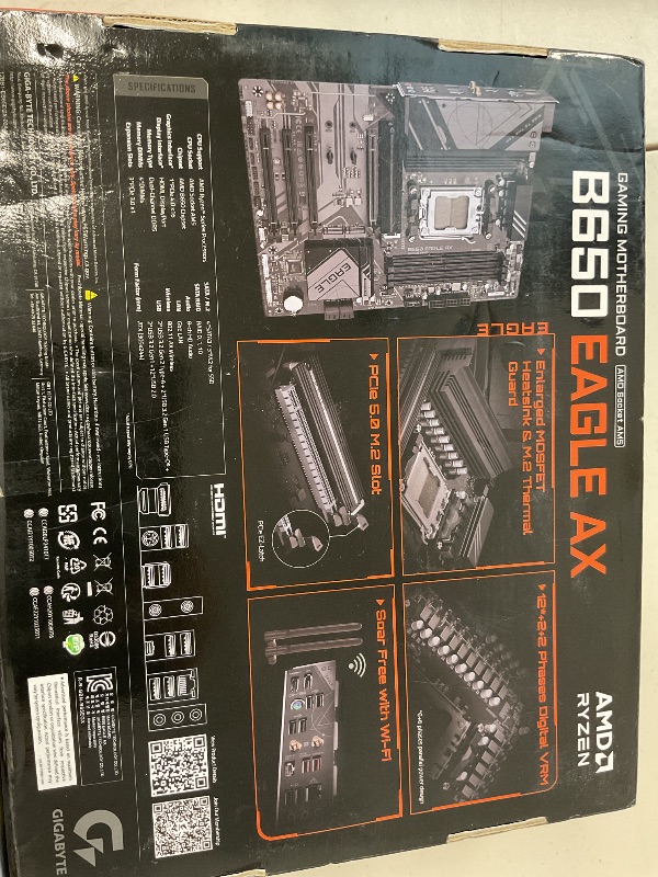 Photo 1 of GIGABYTE B650 Eagle AX AM5 LGA 1718 AMD B650 ATX, DDR5 Triple M.2, PCIe 5.0, USB 3.2 Gen2x2 Type-C, AMD Wi-Fi 6E, Realtek GbE LAN