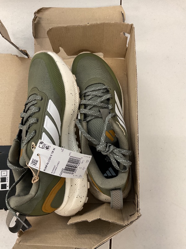 Photo 1 of adidas Women's Run Falcon 5 Trail Sneaker, Olive Strata/White/Bronze Strata, 5.5