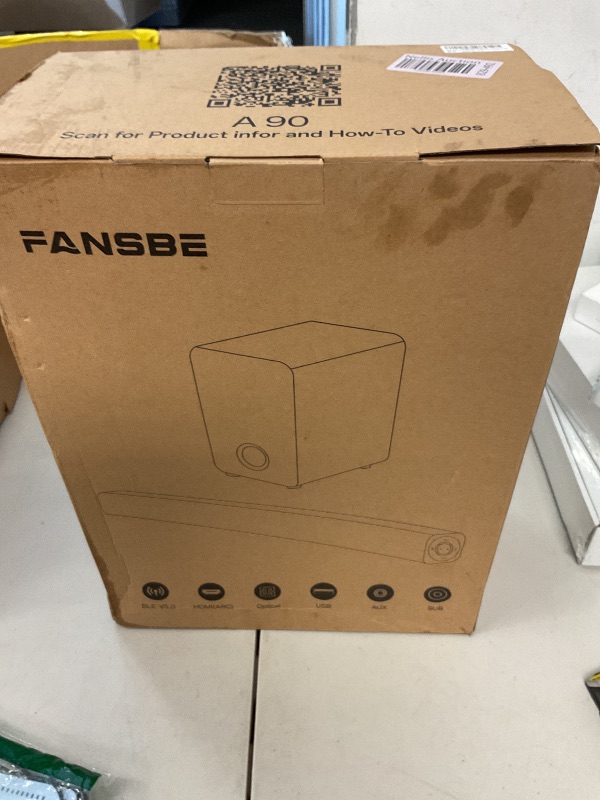 Photo 1 of Fansbe Direct Sound Bar Speakers Bluetooth Wireless, TV Speakers Sound Bar Subwoofer, Home Theater Surround Sound Bar HDMI(ARC) Optical AUX USB 2.1ch Home Audio Sound System TV PC Wall Mount, Black