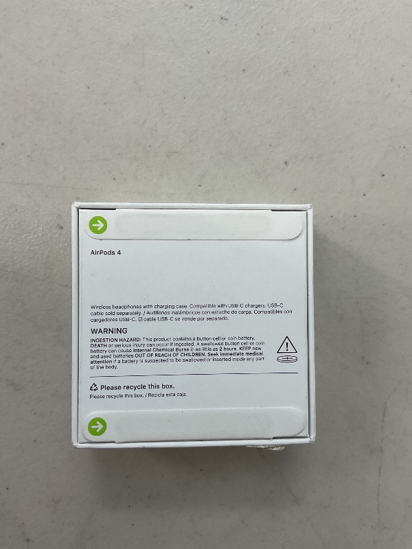 Photo 1 of SEE NOTES PICTURES Apple AirPods 4 Wireless Earbuds, Bluetooth Headphones, Personalized Spatial Audio, Sweat and Water Resistant, USB-C Charging Case, H2 Chip, Up to 30 Hours of Battery Life, Effortless Setup for iPhone