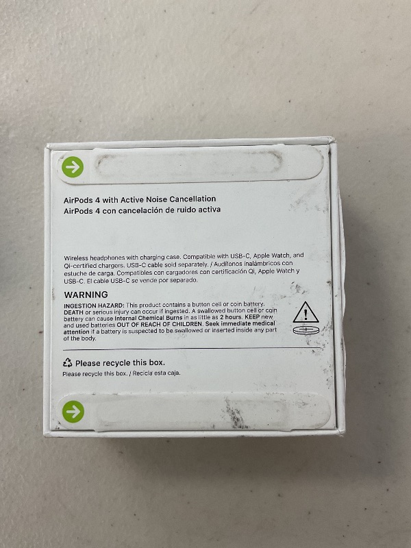 Photo 1 of Apple AirPods 4 Wireless Earbuds, Bluetooth Headphones, with Active Noise Cancellation, Adaptive Audio, Transparency Mode, Personalized Spatial Audio, USB-C Charging Case, Wireless Charging, H2 Chip