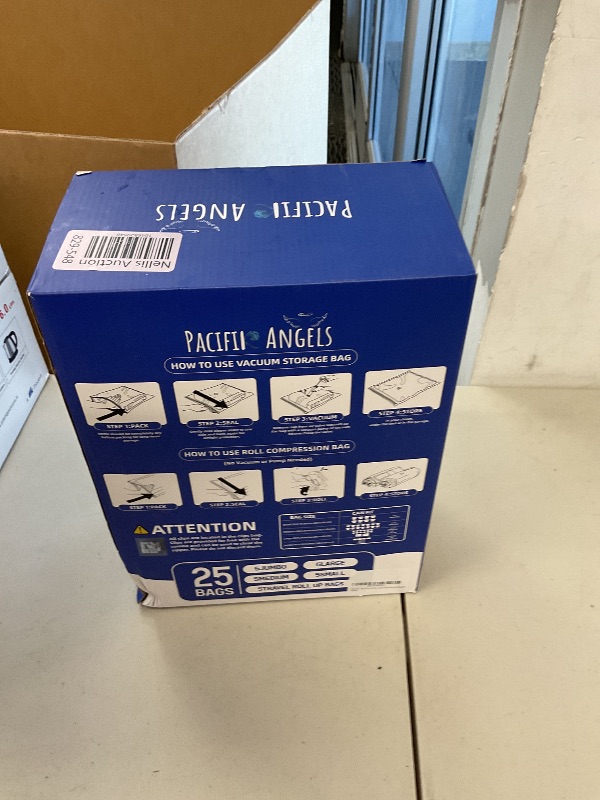 Photo 1 of 25-Pack Heavy-Duty Premium Vacuum Storage Bags – 80% Space Saving! 5 Jumbo/5 Large/5 Medium/5 Small/5 Roll Bags + FREE Travel Hand Pump. Ultra-Thick, Airtight & Reusable
