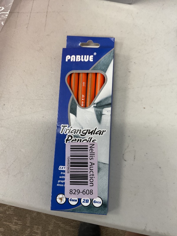 Photo 1 of PABLUE Fat, Thick, Strong Triangular Presharpened 2B Pencils, Jumbo Wood Pencils with Eraser for Beginners, Writing, Drawing, school, Art, Sketching and Shading(Orange, 6 Count)