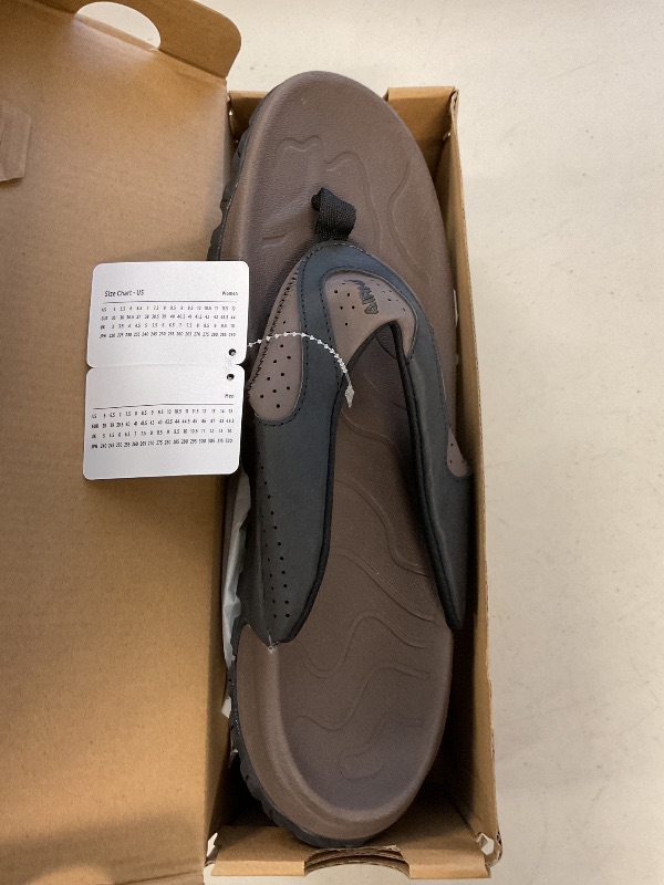 Photo 1 of AIRHAS Mens Arch Support Walking Flip Flops Durable Comfort Outdoor Thong Sandals for Men Non Slip Summer Beach Sandals(Brown, 12.5)
