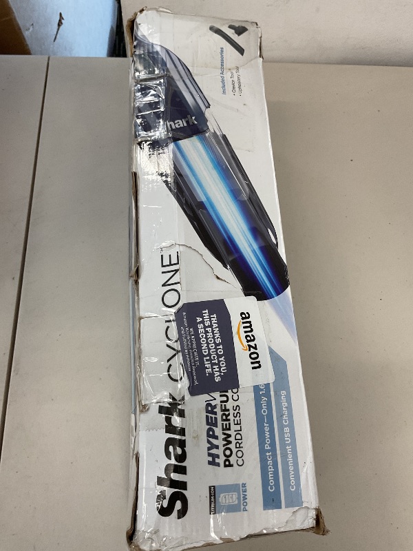 Photo 1 of Shark Cyclone PET Handheld Vacuum with 8" Crevice Tool, HyperVelocity Suction, Navy Blue/Grey, CH701