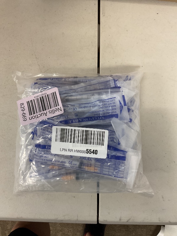 Photo 1 of 24 Pack Disposable 3ml Syringes with Needle 25G 1”, Sterile Luer Lock Syringe Individually Packaged for Labs, Liquid Measuring, Oil