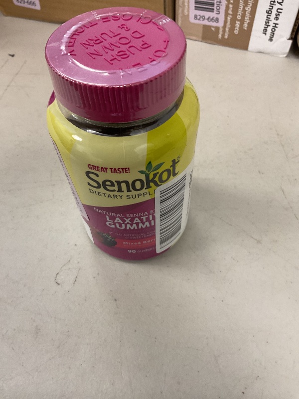 Photo 1 of Senokot Dietary Supplement Laxative Gummies, Natural Senna Extract, Gentle, Overnight Relief from Occasional Constipation, Mixed Berry Flavor, 90 Count