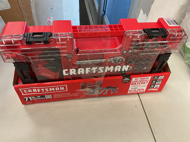 Photo 1 of CRAFTSMAN Versastack Mechanics Tool Set, 1/4 and 3/8 Inch Drive, 71 Piece (CMMT45171)