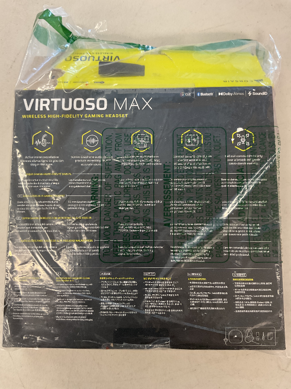 Photo 1 of Corsair Virtuoso MAX Wireless Gaming Headset – Dolby Atmos, Active Noise Cancelling, Sonarworks SoundID, Simultaneous 2.4GHz Wireless & Bluetooth, 50mm Graphene Drivers, PC, Mac, PS5/PS4 – Carbon