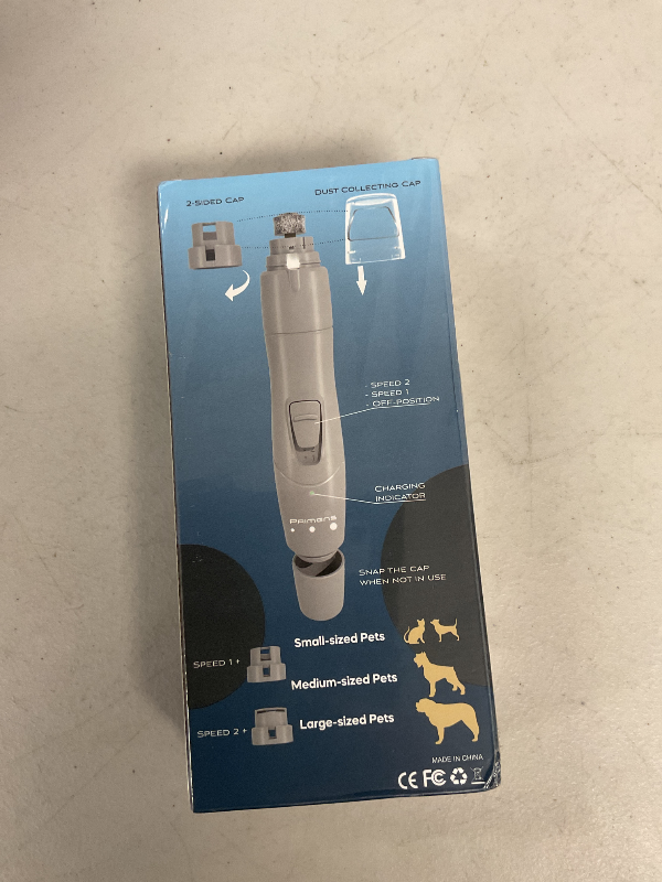Photo 1 of Dog Nail Grinder with LED Light – Quiet 2-Speed Pet Nail Trimmer for Small & Medium Dogs and Cats – Low Vibration Professional Nail File for Painless Claw Grooming