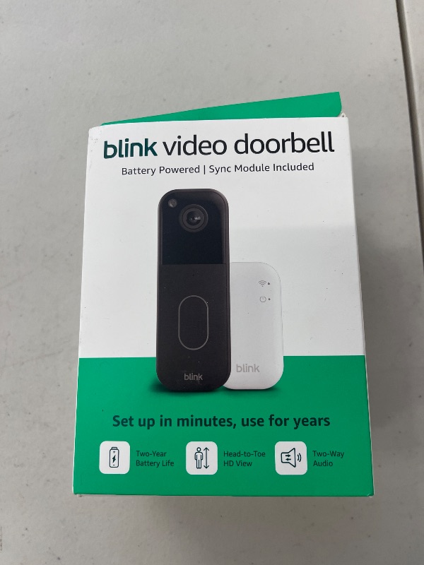 Photo 1 of Blink Video Doorbell (newest model) – Head-to-toe HD view, two-year battery life, and simple setup. Sync Module Core included – System (Black)