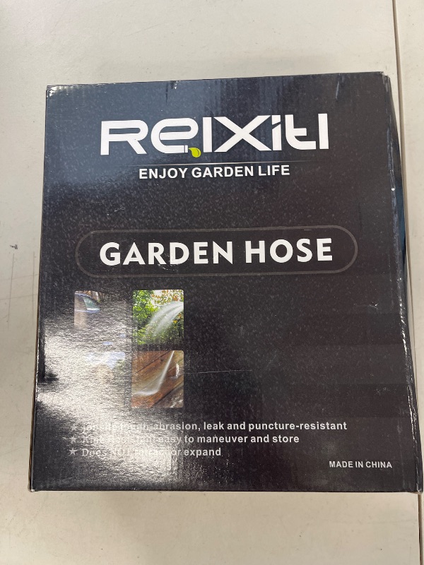 Photo 1 of Relxitl Garden Hose, Flexible Water Hose, Ultra Lightweight Non-Expanding hose with 10 Function Sprayer, Leak proof, Pressure Resistant for Yard, Outdoor (Black, 50FT)