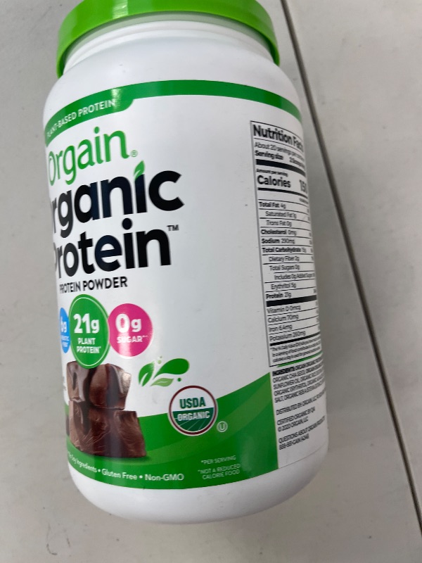 Photo 1 of Orgain Organic Vegan Protein Powder, Creamy Chocolate Fudge - 21g Plant Protein, 6g Prebiotic Fiber, Low Net Carb, No Lactose Ingredients, No Added Sugar, Non-GMO, For Shakes & Smoothies, 2.03 lb