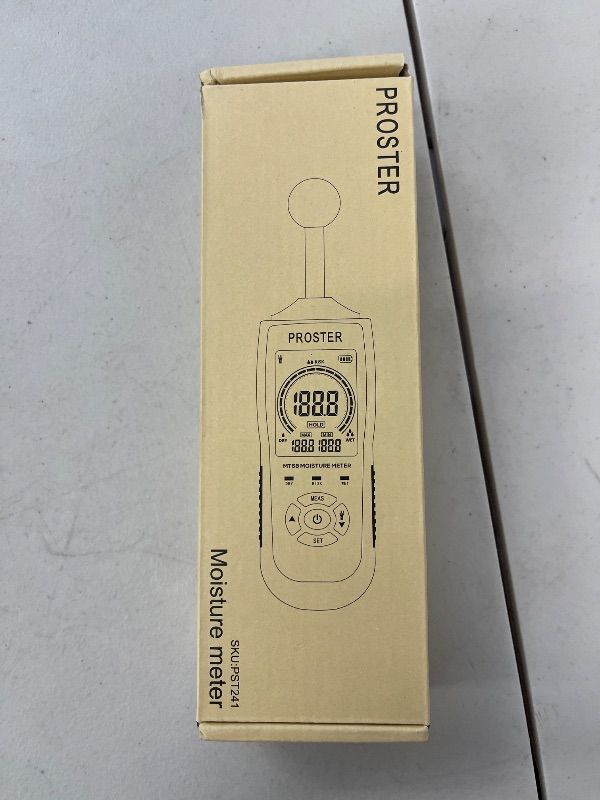 Photo 1 of Proster Spherical Inductive Moisture Meter, 20-40mm Analysis Depth, Non-Destructive Moisture Meter for Wall Wood Masonry Concrete Plaster Building Materials, with Color LCD Alarm Function