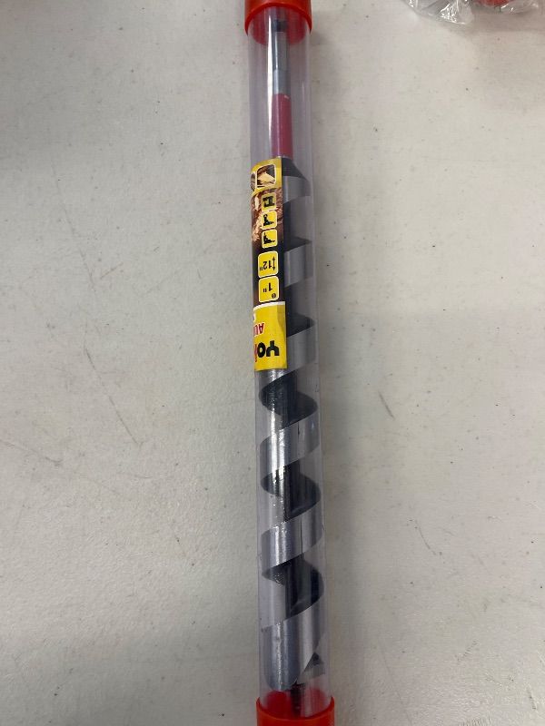 Photo 1 of 1" x 12" Auger Drill Bit for Wood, Hex Shank 3/8 Inch, Wood Boring Drill Bits, Ship Auger Long Drill Bit for Soft and Hard Wood, Plastic, Drywall Tree Stump and Composite Materials