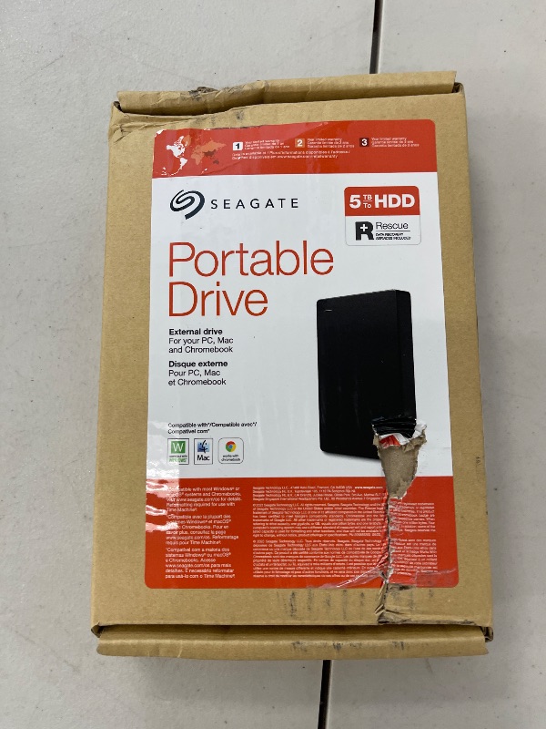 Photo 1 of Seagate Portable 5TB External Hard Drive HDD – USB 3.0 for PC, Mac, PS4, & Xbox - 1-Year Rescue Service (STGX5000400), Black