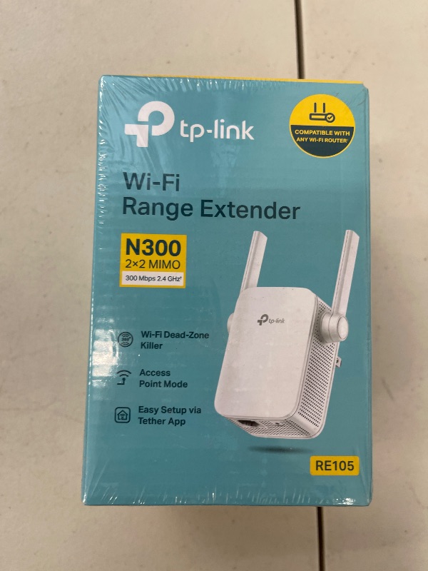 Photo 1 of TP-Link N300 WiFi Extender(RE105), WiFi Extenders Signal Booster for Home, Single Band WiFi Range Extender, Internet Booster, Supports Access Point, Wall Plug Design, 2.4Ghz only