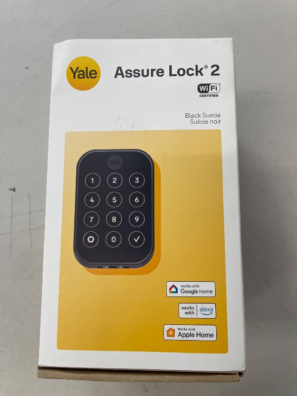Photo 1 of Yale Assure Lock 2 Deadbolt, Black Suede Smart Keyless Entry Door Lock with Wi-Fi Connected Keypad for Code Entry and Remote Access, YRD450-WF1-BSP