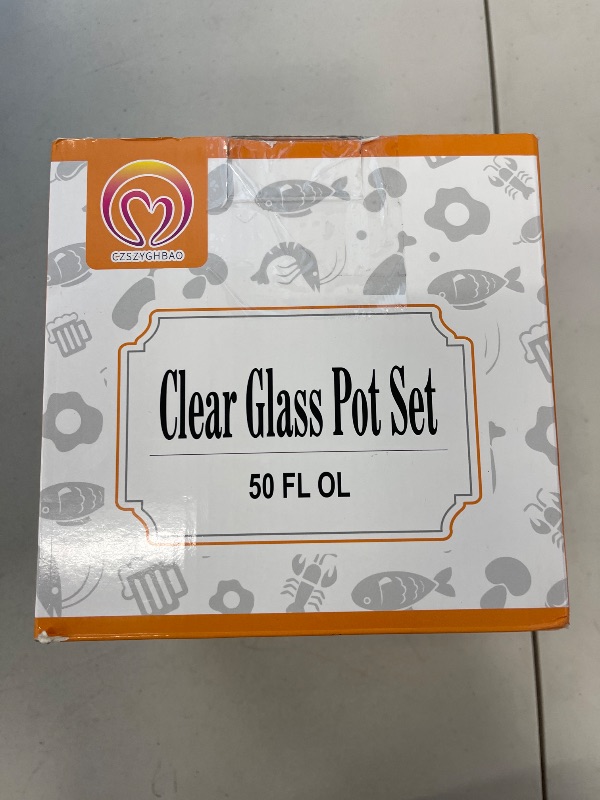 Photo 1 of Clear Glass Pot Set for Cooking On Stove - 1.5l/50 Fl Oz Glass Cookware Simmer Pot for Safe for Pasta Noodle, Soup, Milk