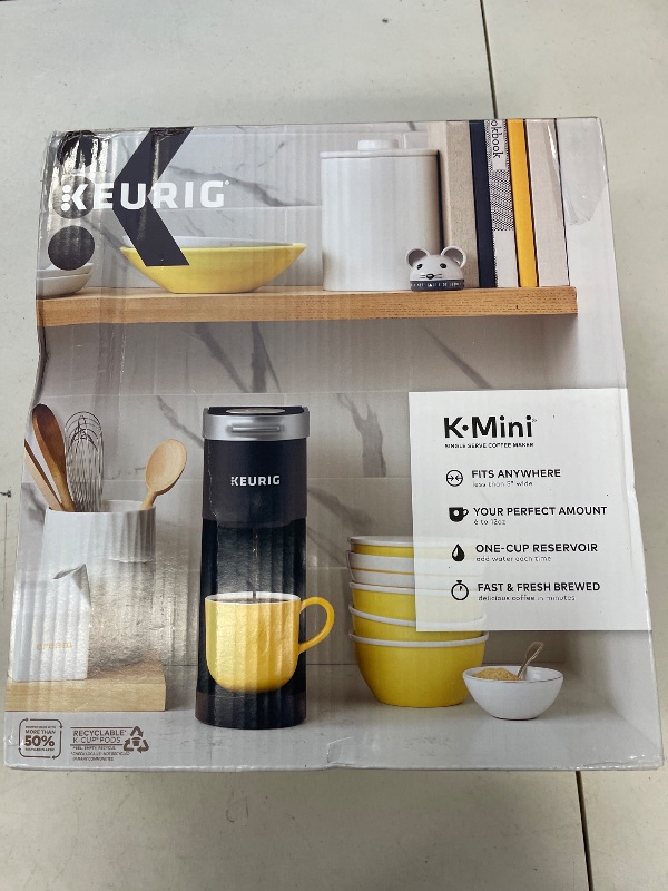Photo 1 of Keurig K-Mini Single Serve K-Cup Pod Coffee Maker, 6 to 12oz Brew size, with Cord Storage, Perfect for Small Spaces, Studio Gray
